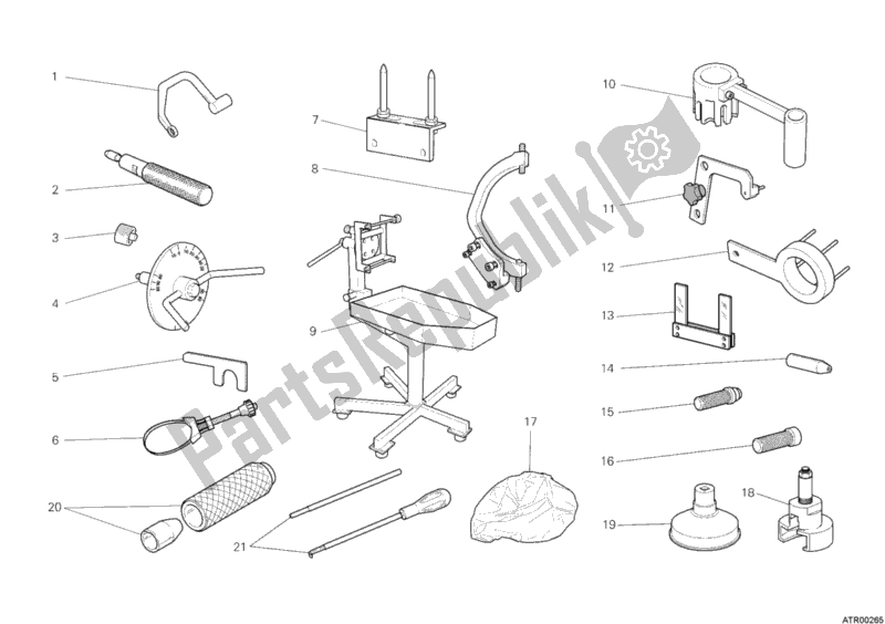 All parts for the 001 - Workshop Service Tools of the Ducati Superbike 848 EVO 2013